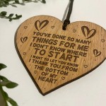 Special Thank You Friend Gift Engraved Heart Hanging Sign