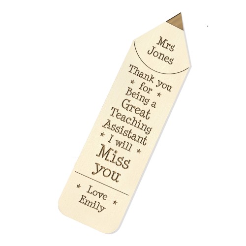 Teacher Leaving Gifts Personalised Bookmark Teaching Assistant