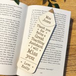 Teacher Leaving Gifts Personalised Bookmark Teaching Assistant