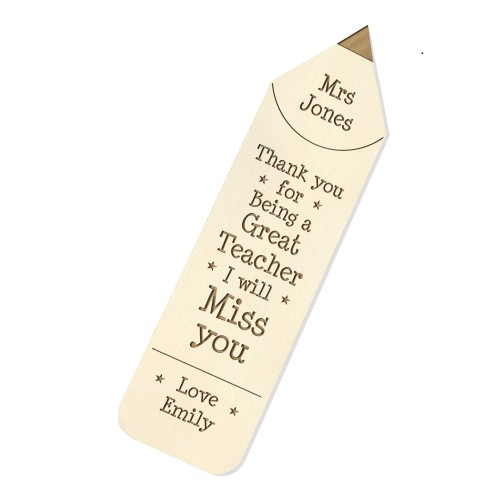 Teacher Leaving Gifts Personalised Bookmark Great Teacher Gifts