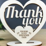 Godfather Gifts Engraved Heart Plaque Thank You Gifts