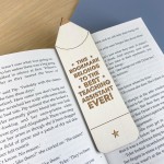 Teaching Assistant Gift Wood Bookmark Thank You Gift For Him Her