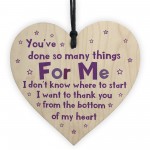 Special Thank You Friend Gift Wooden Heart Hanging Sign