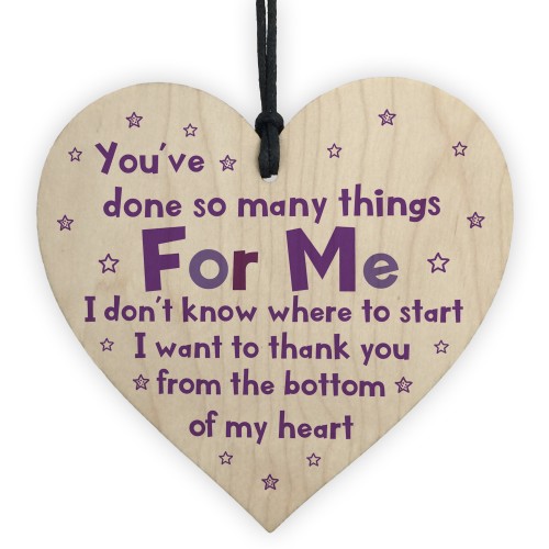 Special Thank You Friend Gift Wooden Heart Hanging Sign