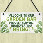 Garden Bar Sign Hanging Door Wall Home Bar Sign Alcohol Sign 