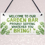 Garden Bar Sign Hanging Door Wall Home Bar Sign Alcohol Sign 