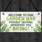 Garden Bar Sign Hanging Door Wall Home Bar Sign Alcohol Sign 