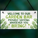 Garden Bar Sign Hanging Door Wall Home Bar Sign Alcohol Sign 