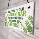 Garden Bar Sign Hanging Door Wall Home Bar Sign Alcohol Sign 