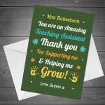 Thank You Teacher Card Teaching Assistant Personalised Cards