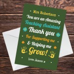 Thank You Teacher Card Teaching Assistant Personalised Cards