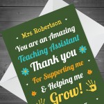 Thank You Teacher Card Teaching Assistant Personalised Cards