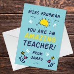 Teacher Leaving Cards Personalised Thank You Teacher Cards