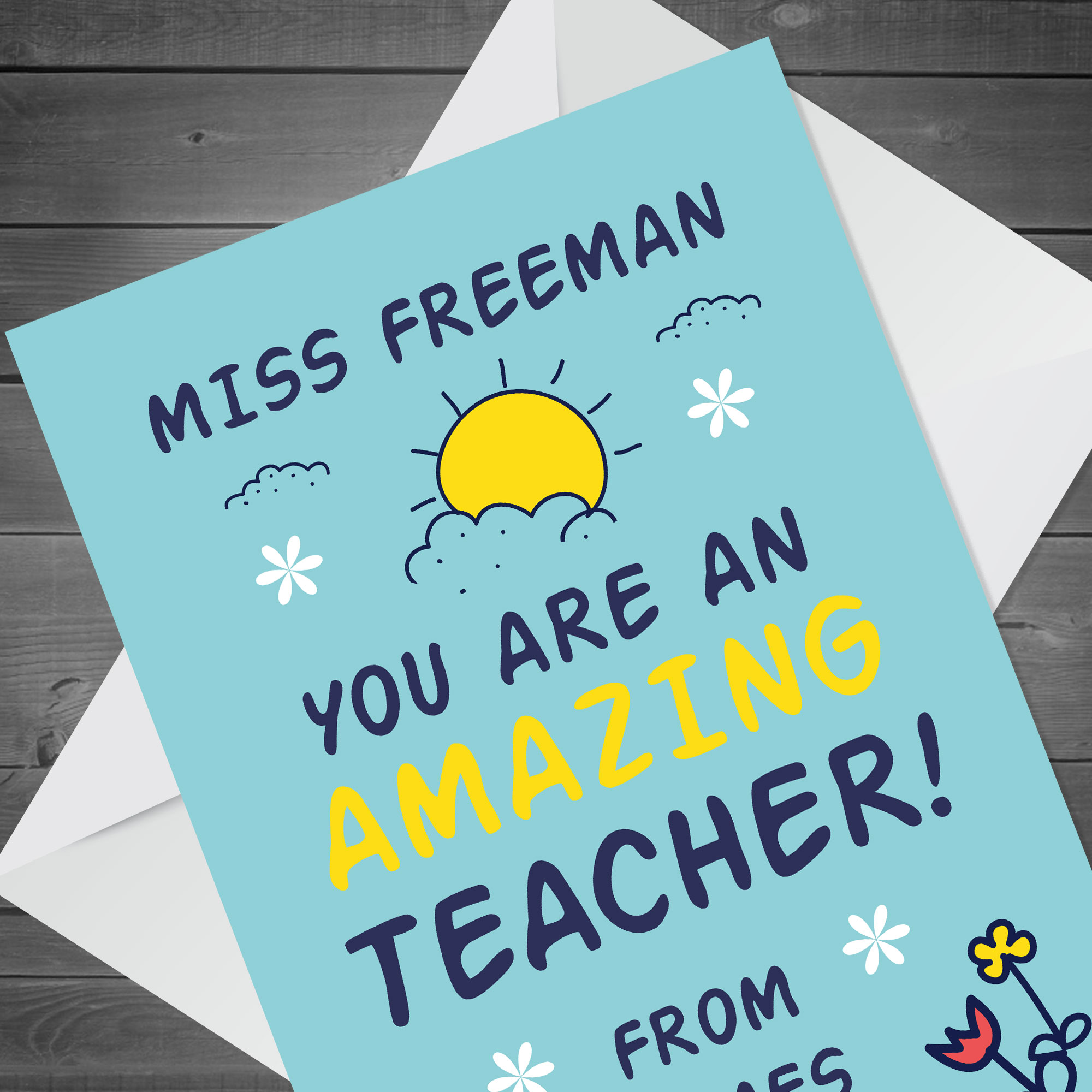 Teacher Leaving Cards Personalised Thank You Teacher Cards