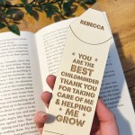 Personalised Best Childminder Gift Engraved Wood Bookmark