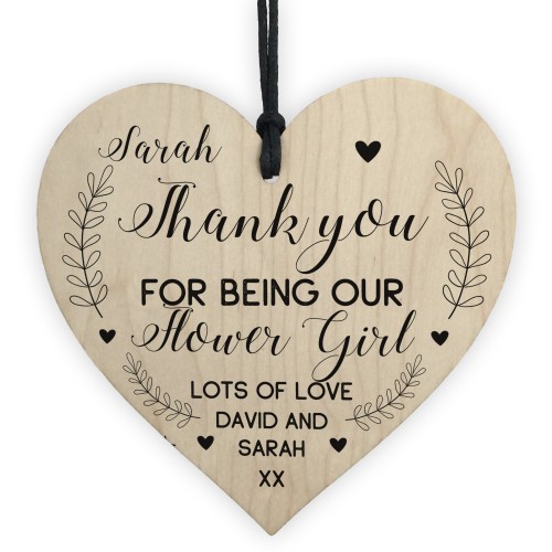 Personalised Thank You Gift For Flower Girl Heart Wedding Gift