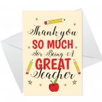 Red Ocean Thank You Card For Teacher Nursery School Gift