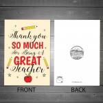 Red Ocean Thank You Card For Teacher Nursery School Gift