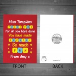 Teacher Cards From Children Thank You Teacher Card Personalised