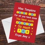 Teacher Cards From Children Thank You Teacher Card Personalised