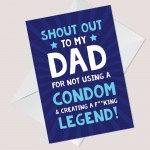 Funny Dad Birthday Card Rude Witty Comedy Humour Cheeky