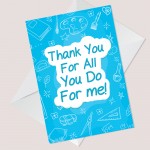 Thank You Teacher Card Teaching Assistant Nursery Teacher