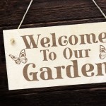 Garden Hanging Welcome Plaques Engraved Garden Shed Home