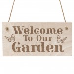 Garden Hanging Welcome Plaques Engraved Garden Shed Home