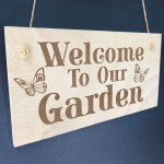 Garden Hanging Welcome Plaques Engraved Garden Shed Home