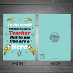 Thank You Teacher Card HERO Appreciation Card Ideal For Leaving