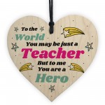 Thank You Gift For Teacher Friendship Gift Wood Heart Sign