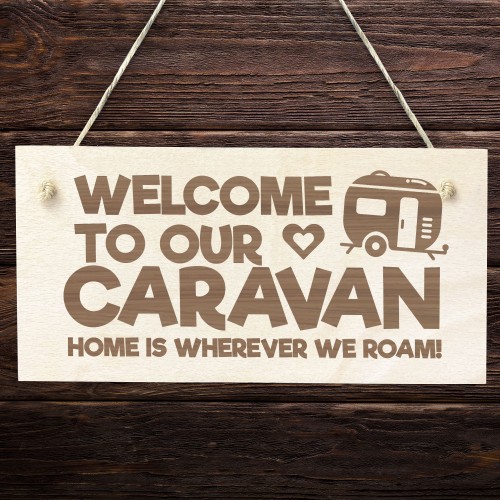 Caravan Campervan Sign Engraved Hanging Sign Camping Sign