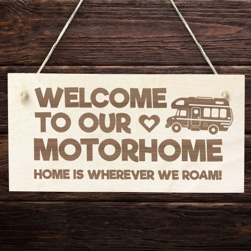 Motorhome Caravan Campervan Sign Engraved Hanging Sign