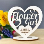 Will You Be Our Flower Girl Proposal Gift Wood Standing Heart