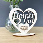 Will You Be Our Flower Girl Proposal Gift Wood Standing Heart