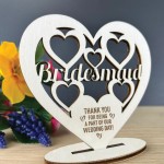 Thank You Gift For Bridesmaid Wood Heart Bridesmaid Gifts