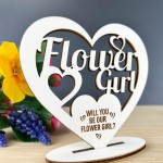 Will You Be Our Flower Girl Proposal Gift Wood Heart Flower Girl