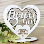 Will You Be Our Flower Girl Proposal Gift Wood Heart Flower Girl