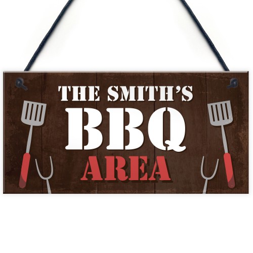 Red Ocean BBQ AREA Personalised BBQ Signs For Outside Garden