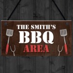 Red Ocean BBQ AREA Personalised BBQ Signs For Outside Garden