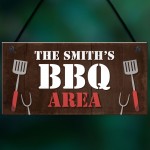 Red Ocean BBQ AREA Personalised BBQ Signs For Outside Garden