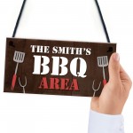 Red Ocean BBQ AREA Personalised BBQ Signs For Outside Garden