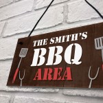 Red Ocean BBQ AREA Personalised BBQ Signs For Outside Garden