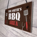 Red Ocean BBQ AREA Personalised BBQ Signs For Outside Garden