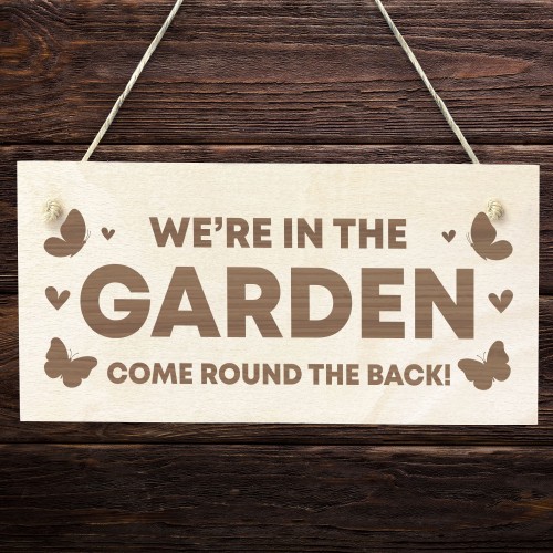 Garden Hanging Plaque For Gate Fence Engraved Wooden Sign