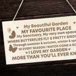 Garden Sign Poem Hanging Garden Shed Fence Summer House Sign