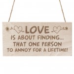 Funny Anniversary Gift For Husband Wife Engraved Wood Sign