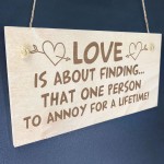 Funny Anniversary Gift For Husband Wife Engraved Wood Sign