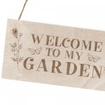 Garden Sign WELCOME TO MY GARDEN Engraved Plaque Home Signs