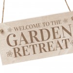 Garden Retreat Sign Engraved Garden Shed Summer House Sign